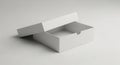 An empty white cardboard box with open lid on a plain background Royalty Free Stock Photo