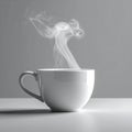 Warm Steam Swirls from a White Ceramic Mug Royalty Free Stock Photo