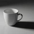 Mug is placed on a smooth surface, casting a long shadow due to side Royalty Free Stock Photo