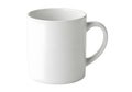 A simple white ceramic mug with a smooth handle and minimalist design Royalty Free Stock Photo