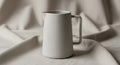 Simple white ceramic pitcher with a Royalty Free Stock Photo