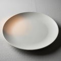 A simple white ceramic plate rests Royalty Free Stock Photo