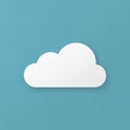 A simple white cloud icon is centered against a light blue background Royalty Free Stock Photo