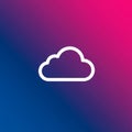 A simple white cloud icon is centered on a gradient background transitioning from blu Royalty Free Stock Photo