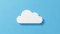 A simple white cloud icon is placed on a light blue background. The cloud has a smooth, rounded Royalty Free Stock Photo