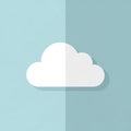 Simple white cloud icon on a split light and dark blue background Royalty Free Stock Photo