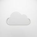 Simple White Cloud Icon with Subtle Shadow on White Background abstract backdrop Royalty Free Stock Photo