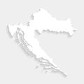 Simple white Croatia map on gray background, vector Royalty Free Stock Photo