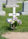 Cross grave marker for mother Royalty Free Stock Photo