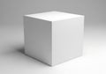 Simple white cube isolated on white background Royalty Free Stock Photo