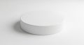 Simple White Cylindrical Platform or Pedestal on a White Background cylinder circular Royalty Free Stock Photo