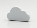 White 3d cloud computing symbol representing data storage and online services Royalty Free Stock Photo