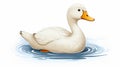 Simple White Duck Clip Art With Visual Puns On White Background