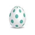 Simple white Easter egg with green dots Royalty Free Stock Photo