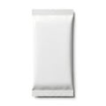 a simple white foil sachet packaging mockup for product display on clean background Royalty Free Stock Photo