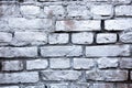 Simple white and grey brick wall painted with metallic sprayed ink texture background Royalty Free Stock Photo