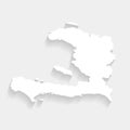 Simple white Haiti map on gray background, vector