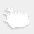 Simple white Iceland map on gray background, vector Royalty Free Stock Photo