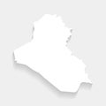 Simple white Iraq map on gray background, vector Royalty Free Stock Photo