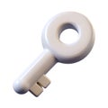 Simple white key isolated on transparent background Royalty Free Stock Photo