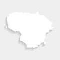 Simple white Lithuania map on gray background Royalty Free Stock Photo