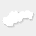 Simple white map of Slovakia, vector