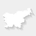 Simple white map of Slovenia, vector