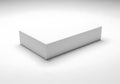 A simple white rectangular box casting a subtle shadow on a plain background Royalty Free Stock Photo