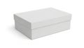 Simple white rectangular box with lid placed on a plain background Royalty Free Stock Photo