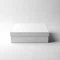 Simple white rectangular box with subtle shadow effect on plain background Royalty Free Stock Photo