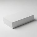 Simple White Rectangular Gift Box with Lid on White Background present packaging Royalty Free Stock Photo