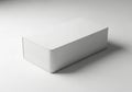 A simple white rectangular prism object with rounded edges isolated on white background Royalty Free Stock Photo