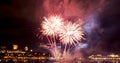 Simple white and red fireworks | Quebec City Royalty Free Stock Photo