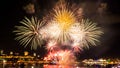 Simple white and red fireworks | Quebec City Royalty Free Stock Photo