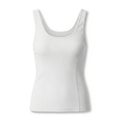 A simple white ribbed tank top for women isolated on white background Royalty Free Stock Photo