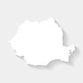 Simple white Romania map on gray background, vector, illustration, eps 10 file