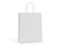 Simple white shopping bag with handles Royalty Free Stock Photo