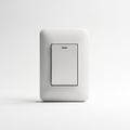 Simple White Single Light Switch with Rounded Edges on a Clean White Background electrical Royalty Free Stock Photo