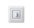 Simple White Square Light Switch with a Toggle Lever electrical power Royalty Free Stock Photo