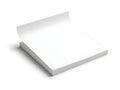 A simple white square notepad with a single sheet peeling back, isolated on a clean white background Royalty Free Stock Photo