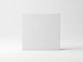 A simple white square object is standing alone isolated on white background Royalty Free Stock Photo