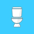 Simple white toilet icon Royalty Free Stock Photo