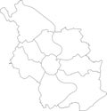 White map of districts of Cologne, Germany Royalty Free Stock Photo