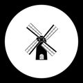 Simple wind mill black isolated icon eps10
