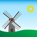Simple wind mill landscape sunny day