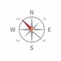 Simple wind rose compass element icon in flat illustration vector isolated in white background