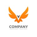 Simple winged logo vector illustration