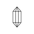 Simple wire framed diamond crystal black and white logo, vector