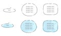 Set of simple wire-like text frames, with and without background.
