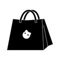 simple women's shopping bag, packaging for food and things, bag icon